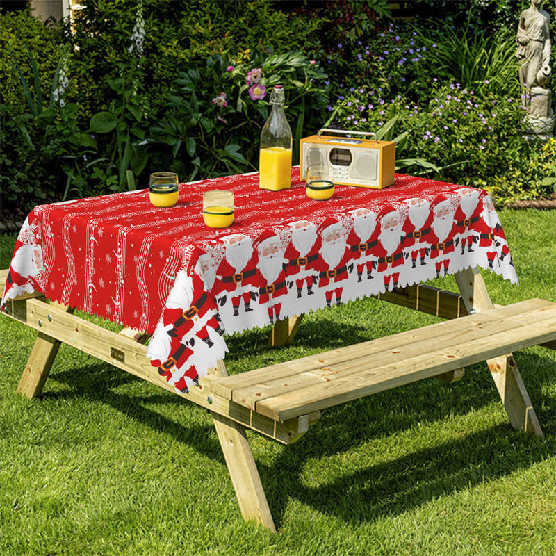 Aperturee - Santas Music Score Christmas Pattern Tablecloth