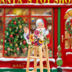 Aperturee - Santas Toy Shop Snowman Christmas Photo Backdrop