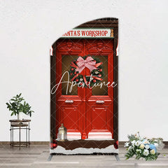 Aperturee - Santas Workshop Red Door Arch Christmas Backdrop