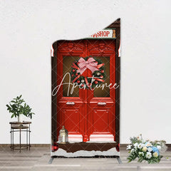 Aperturee - Santas Workshop Red Door Arch Christmas Backdrop