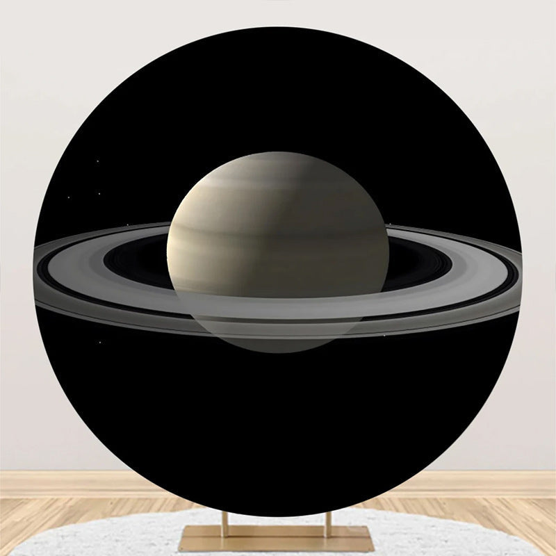 Aperturee - Saturn Ring Surface Top View Round Birthday Backdrop