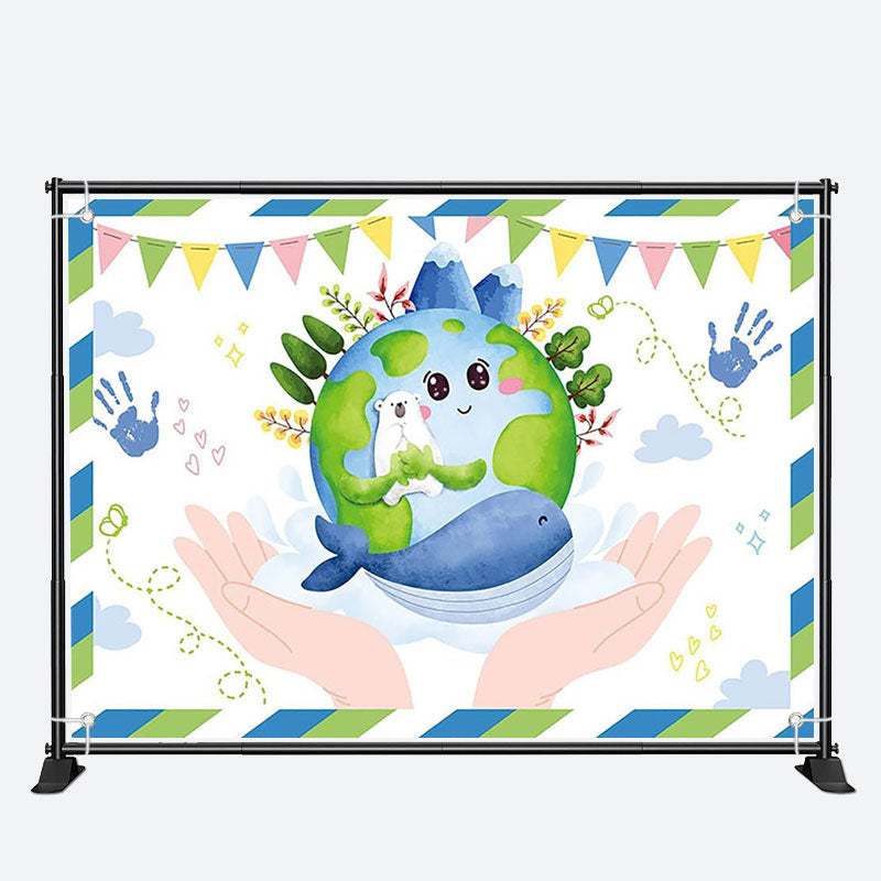 Aperturee - Save Planet Hands for Animal Earth Day Backdrop