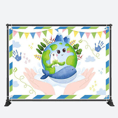 Aperturee - Save Planet Hands for Animal Earth Day Backdrop