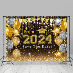 Aperturee - Save The Date Gold Balloon Bokeh Graduation Backdrop