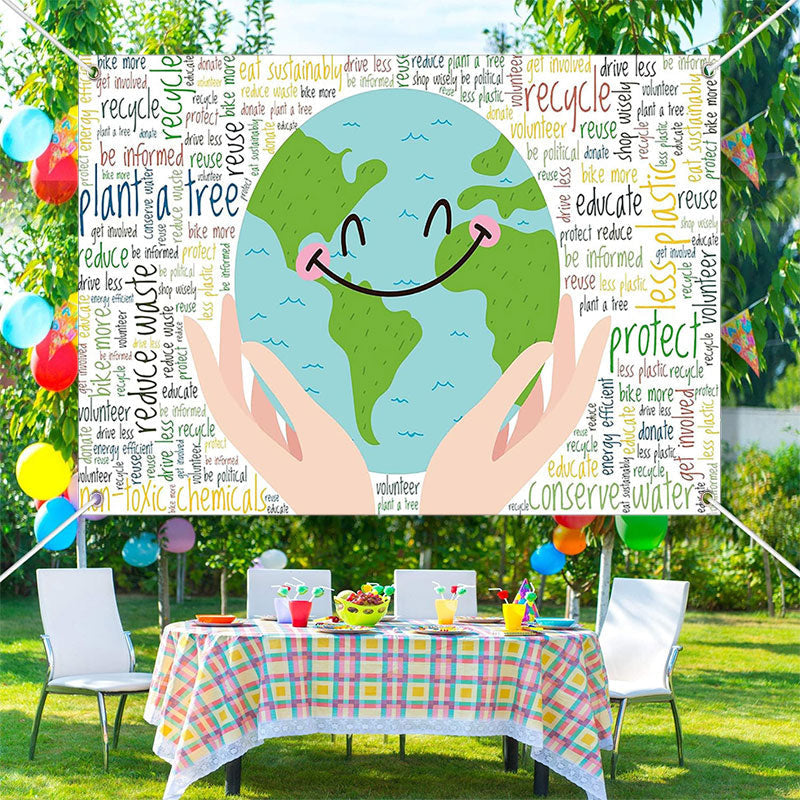 Aperturee - Save the Nature Happy Earth Day Green Theme Backdrop