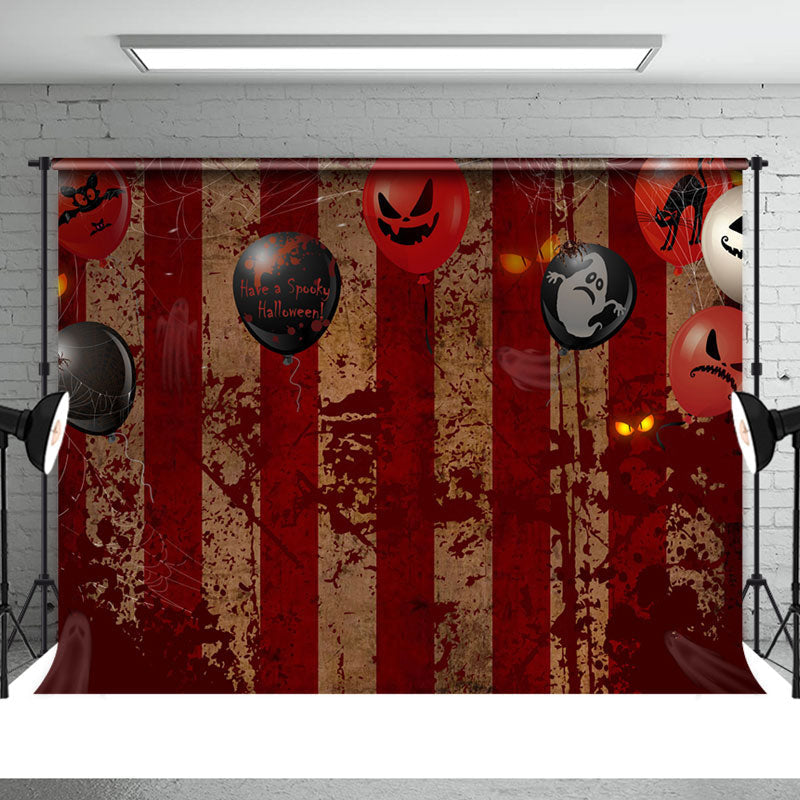 Aperturee - Scary Bat And Ghost Balloon Theme Halloween Backdrop