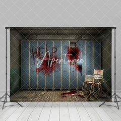 Aperturee - Scary Bloody Clinic Wheelchair Halloween Backdrop