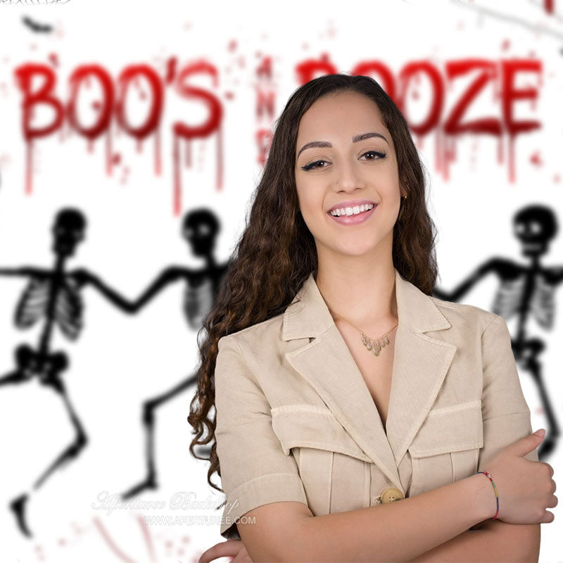 Aperturee - Scary Boos And Booze Halloween Baby Shower Backdrop