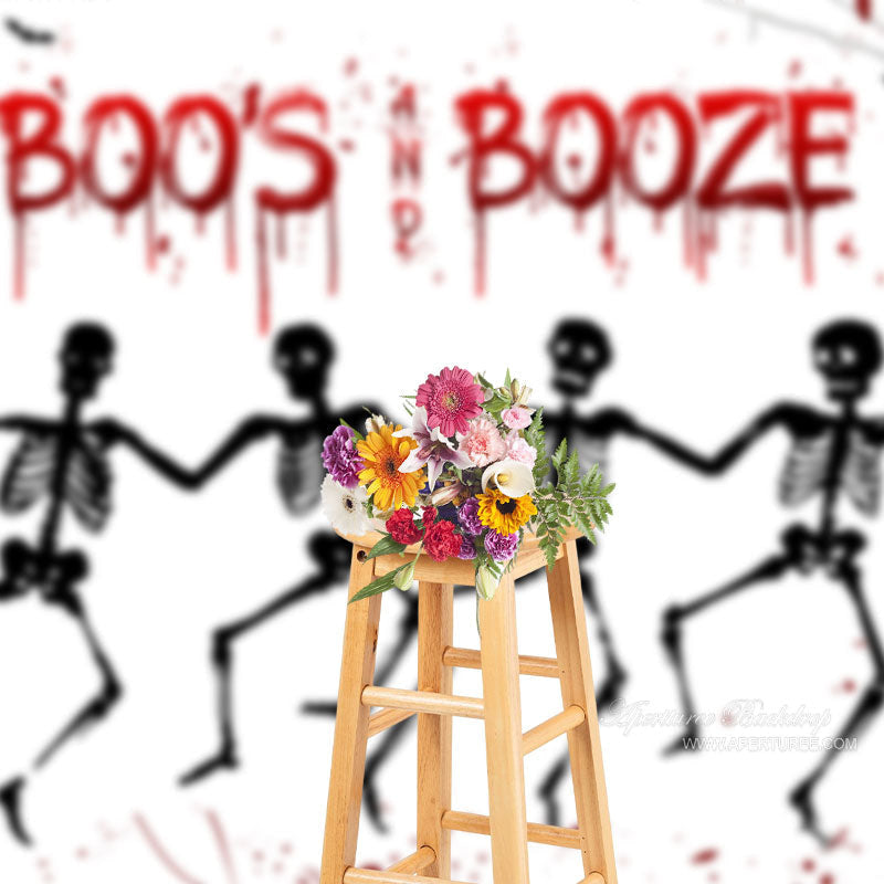 Aperturee - Scary Boos And Booze Halloween Baby Shower Backdrop