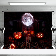 Aperturee - Scary Dark Moon Night Halloween Cake Smash Backdrop