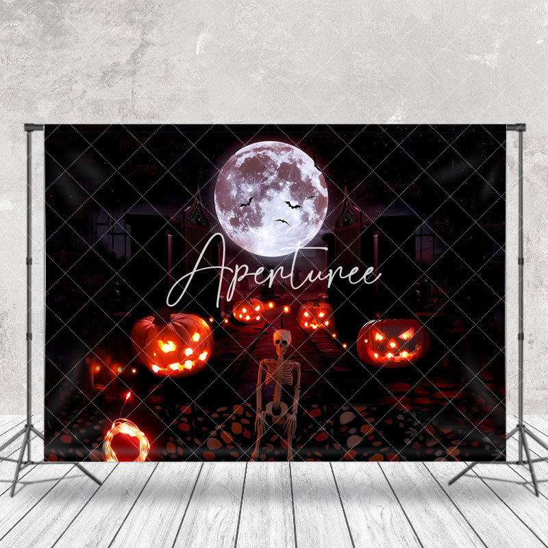 Aperturee - Scary Dark Moon Night Halloween Cake Smash Backdrop