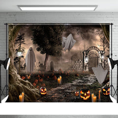 Aperturee - Scary Horrible Tomb Ghost Pumpkin Halloween Backdrop