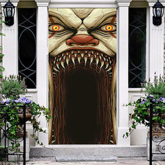 Aperturee - Scary Monster Fangs Halloween Birthday Door Cover