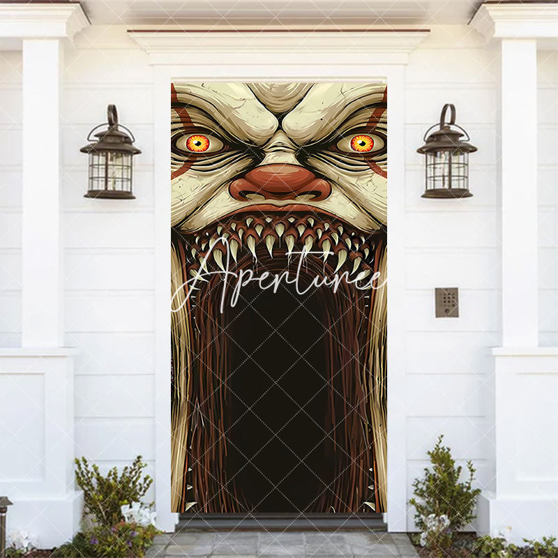 Aperturee - Scary Monster Fangs Halloween Birthday Door Cover