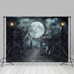 Aperturee - Scary Moon Night Gate Trunk Backdrop For Halloween