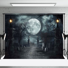 Aperturee - Scary Moon Night Gate Trunk Backdrop For Halloween