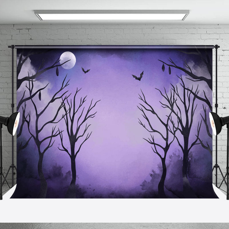 Aperturee - Scary Moon Night Trunk Halloween Cake Smash Backdrop