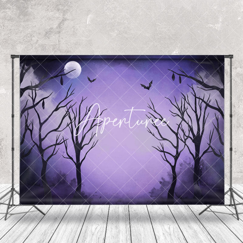 Aperturee - Scary Moon Night Trunk Halloween Cake Smash Backdrop