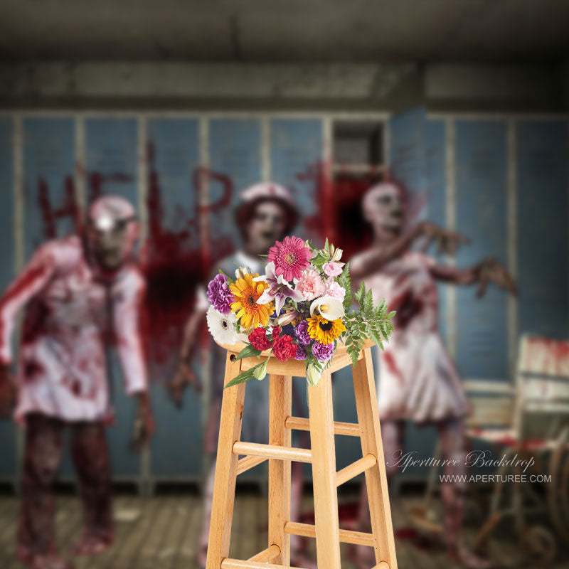 Aperturee - Scary Zombie Doctor Nurse Halloween Party Backdrop