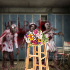 Aperturee - Scary Zombie Doctor Nurse Halloween Party Backdrop