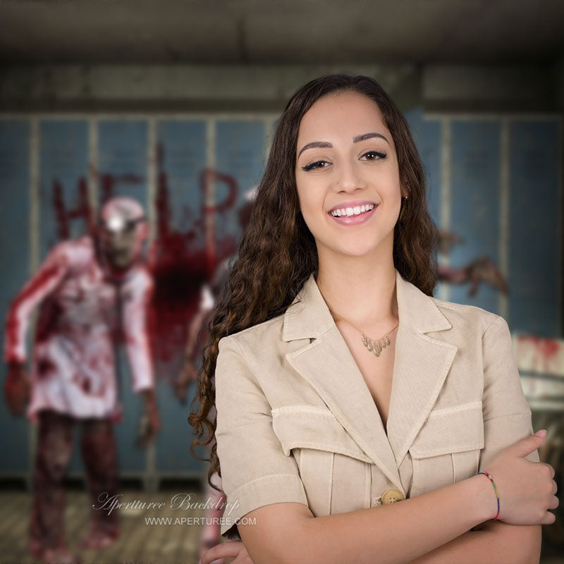 Aperturee - Scary Zombie Doctor Nurse Halloween Party Backdrop