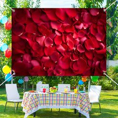 Aperturee - Scatter Red Rose Petals Backdrop For Valentines Day