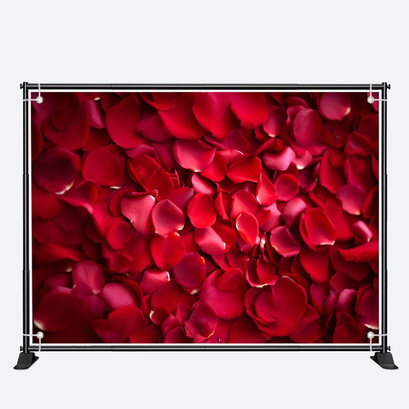 Aperturee - Scatter Red Rose Petals Backdrop For Valentines Day