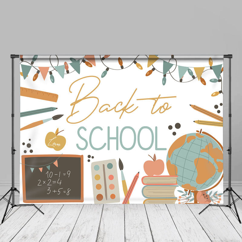 Aperturee - School Little Patterns White Back To School Backdrop