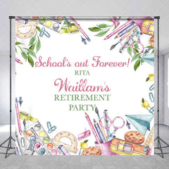 Aperturee - School Out Teaching Tools Custom Retirement Backdrop