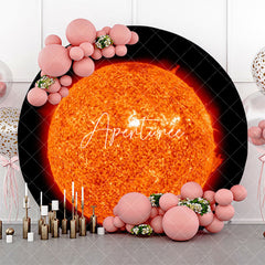 Aperturee - Scorching Solar System Sun Round Birthday Backdrop