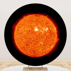 Aperturee - Scorching Solar System Sun Round Birthday Backdrop