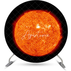 Aperturee - Scorching Solar System Sun Round Birthday Backdrop