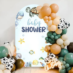 Aperturee - Sea Animal Baby Shower Double Sided Arch Backdrop