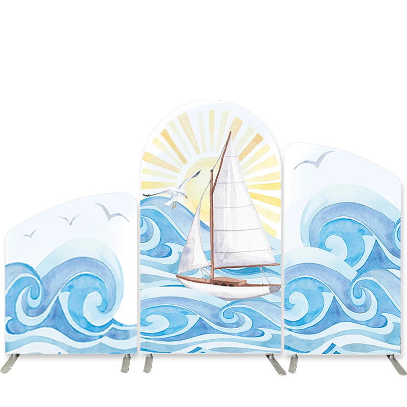 Aperturee Sea Sailing Theme Birthday Arch Backdrop Kit For Boy