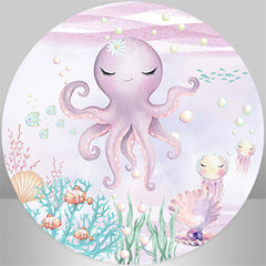 Aperturee - Sea World Pearl Girls Round Birthday Backdrop Kit