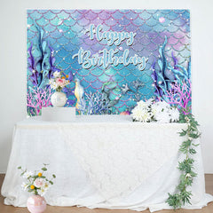 Aperturee - Seaplant Coral Undersea Happy Birthday Backdrop