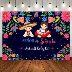 Aperturee - Senor Or Senorita And Floral Baby Shower Backdrop