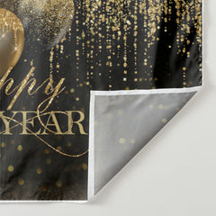 Aperturee - Sequin Like Black Gold Balloon New Year Backdrop