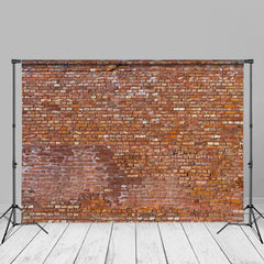 Aperturee - Shabby Brown Brick Wall Backdrop For Photography