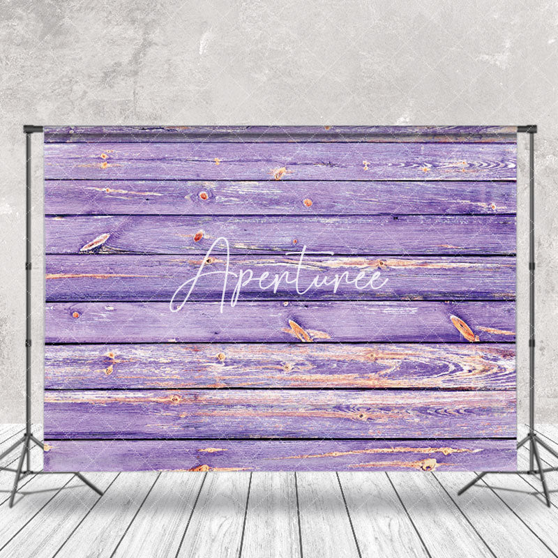 Aperturee - Shabby Purple Wooden Wall Photography Cloth Backdrop