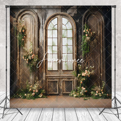 Aperturee - Shabby Retro Wall Plant Floral Photography Backdrop