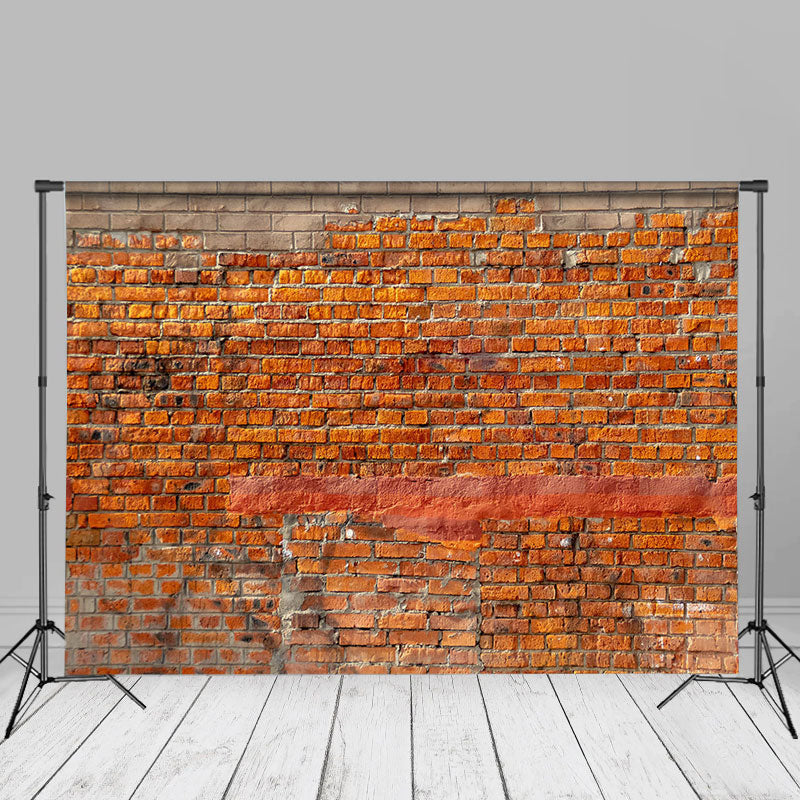 Aperturee - Shabby Rural Red Brick Wall Photography Backdrop