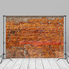 Aperturee - Shabby Rural Red Brick Wall Photography Backdrop