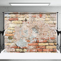 Aperturee - Shabby Rustic Brick Wall Portrait Photo Backdrop