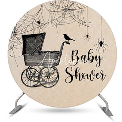 Aperturee - Shabby Spider Stroller Round Baby Shower Backdrop