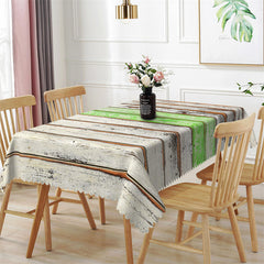 Aperturee - Shabby White Green Wood Texture Rectangle Tablecloth