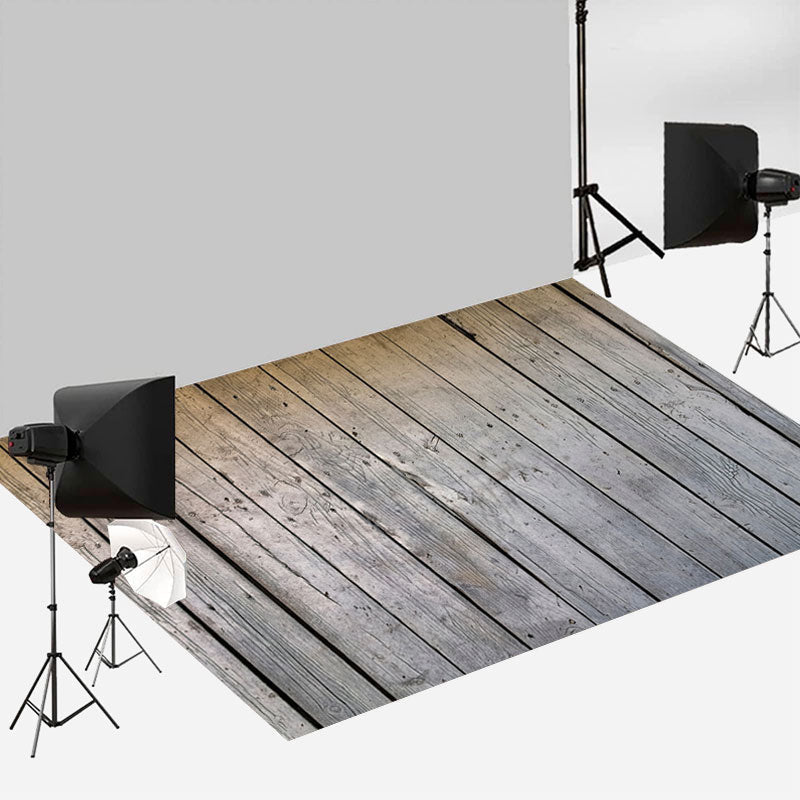 Aperturee - Shabby Wood Board Nail Photoshoot Rubber Floor Mat