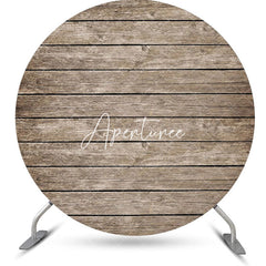 Aperturee - Shabby Wooden Wall Vintage Simple Circle Backdrop