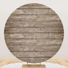 Aperturee - Shabby Wooden Wall Vintage Simple Circle Backdrop