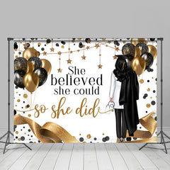 Aperturee - She Believed She Could Girls Graduation Backdrop